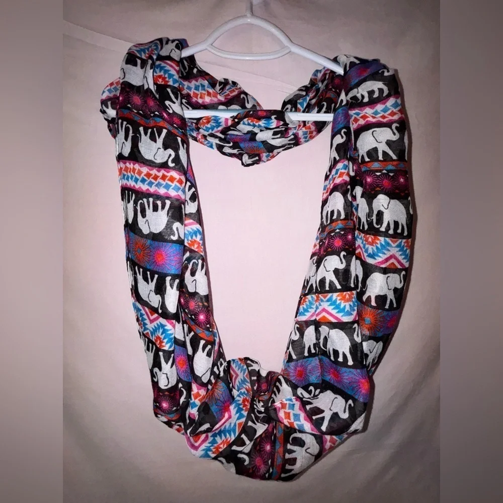 Vibrant Elephant Pattern Scarf